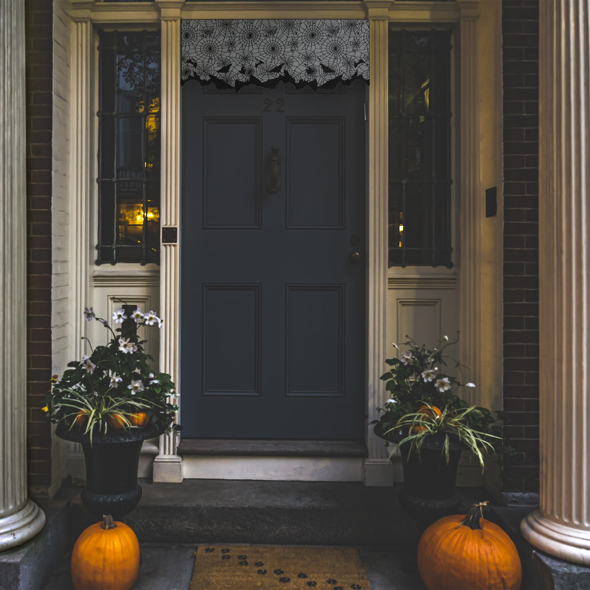 Spider Webs and Bats Halloween Valance Decoration - 5.25'